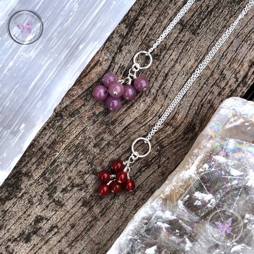 Ruby Cluster July Birthstone Necklace